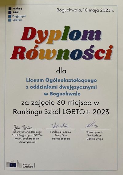 Dyplom R&oacute;wności 2023